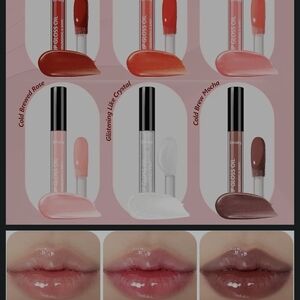 Lip Gloss Oil Trio — Pink, Clear, Mocha